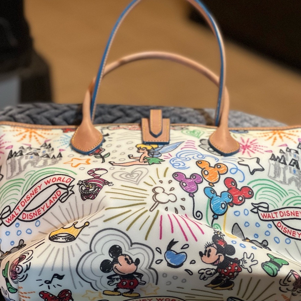 Disney Parks Retired Dooney & Burke Tote Bag with Colorful Cartoon Design, Ret. - Picture 3 of 16